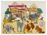 Lady and the Tramp, UK Movie Poster, 1955 Lámina giclée Lady and the Tramp, UK Movie Poster, 1955 Lámina giclée