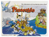 Pinocchio, UK Movie Poster, 1940 reproduction procédé giclée