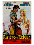 River of No Return, French Movie Poster, 1954 Reproduction procédé giclée