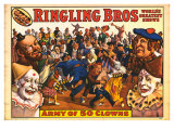 Ringling Bros - Army of 50 Clowns, 1960 Giclee Print