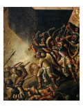 Screen with Scenes of the Spanish Conquest: Battle Among Aztec and Spanish Soldiers, Detail Giclee Print