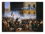 Battle in the Rue de Rohan July 1830 Giclee Print by Hippolyte Lecomte