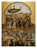 Screen with Scenes of the Spanish Conquest: Arrival of the Emperor Montezuma Lámina giclée Screen with Scenes of the Spanish Conquest: Arrival of the Emperor Montezuma Lámina giclée
