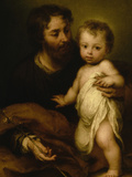 Saint Joseph with Jesus Giclée-Druck von Bartolome Esteban Murillo