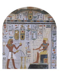 Frescoed Wall of the Shrine of Hathor from Deir el-Bahri Lámina giclée