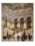 The Staircase of the New Opera of Paris Giclee-trykk av Louis Beroud The Staircase of the New Opera of Paris Giclee-trykk av Louis Beroud