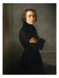 Portrait de Franz Liszt reproduction procédé giclée par Henri Lehmann