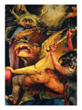 Isenheim Altar: Temptations of Saint Anthony, detail (Monster and Devil) reproduction procédé giclée par Matthias Gruenewald