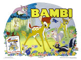 Bambi, UK Movie Poster, 1942 reproduction procédé giclée