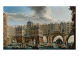 Joust of Sailors Between the Bridge of Notre-Dame and the Bridge au Change, 1756 Giclee Print by Nicolas & Jean Baptiste Raguenet