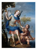 The Arcangel Raphael and Tobias reproduction procédé giclée par Miguel Cabrera