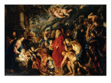 Adoration of the Magi (stained glass) reproduction procédé giclée par Peter Paul Rubens