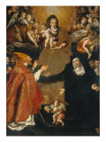 The Virgin Giving her Girdle to St. Augustin and St. Monica Giclee Print by Bernardino Santini