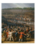 The festival at Champ de Mars July 14, 1790: central panel Giclee Print by Charles Thevenin