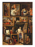 The Archduke Leopold Wilhelm in His Picture Gallery in Brussels, detail Giclée-Druck von David Teniers the Younger