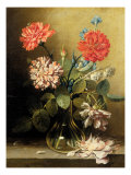 Vase of Flowers with Three Carnations Giclee Print by Ludovico Stern