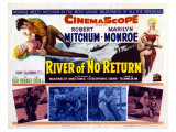 River of No Return, UK Movie Poster, 1954 Reproduction procédé giclée