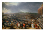 The Festival at Champ de Mars July 14, 1790 Giclee Print by Charles Thevenin