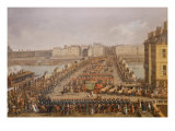 The Imperial Court Crossing the Pont Neuf Towards Notre Dame, 1804 Giclee Print by Jacques Bertaux