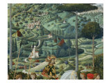 Procession of the Magi: Wall with Emperor John VII Paleologus, detail (Landscape) Giclee Print by Benozzo Gozzoli