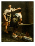 The Washerwomen Giclée-tryk af Giuseppe Maria Crespi The Washerwomen Giclée-tryk af Giuseppe Maria Crespi