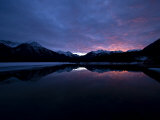 Sunset over the Canadian Rockies and Vermillion Lakes in Banff National Park, Alberta, Canada Photographic Print