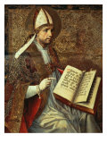 San Tomaso Altarpiece - detail (Saint Augustine) Giclée-tryk af Pedro Berruguete