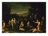 Nymphs Disarming Cupids Giclée-tryk af Giuseppe Maria Crespi Nymphs Disarming Cupids Giclée-tryk af Giuseppe Maria Crespi