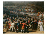 The festival at Champ de Mars July 14, 1790 - detail Giclee Print by Charles Thevenin