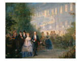 Festival at Night at the Tuileries June 10, 1867, Detail of Empress Eugenie Giclee Print by Pierre Tetar Van Elven