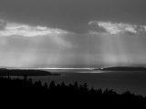 Rays of Light Shine Through the Clouds on Pender Island, British Columbia, Canada Photographic Print