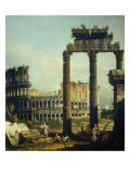 Roman Caprice with the Colosseum reproduction procédé giclée par Bernardo Bellotto