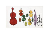 Eleven String Instruments, c.1957 Giclée-Druck von Andy Warhol