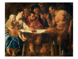 Satyr in Peasant's House reproduction procédé giclée par Jacob Jordaens