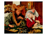 A Moneychanger and His Wife reproduction procédé giclée par Marinus Van Reymerswaele