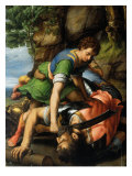 David and Goliath reproduction procédé giclée par Michiel Coxie