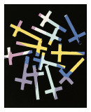 Crosses, c.1981-82 (Purple, Yellow and Blue on Black) Giclee Print by Andy Warhol