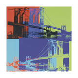 Brooklyn Bridge, ca. 1983 (Orange, Blue, Lime) Gicléedruk van Andy Warhol