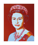 Reigning Queens: Queen Elizabeth II of the United Kingdom, c.1985 (blue face) Gicléedruk van Andy Warhol