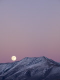 Full Moon Rising over the Diamond Mountains with Snow, Great Basin, Eureka County, Nevada Photographic Print by Images Monsoon