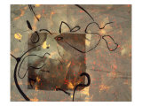 Abstract Image in Green, Brown, and Black Lámina giclée por Images Monsoon
