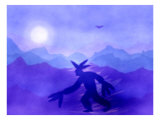 Native American Moving to the Blue Moon Lámina giclée por Images Monsoon