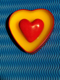 A Love Stone Heart with Blue Background Photographic Print by Abdul Kadir Audah
