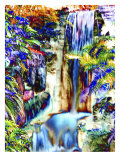 Waterfall in Glorious Tropical Color reproduction procédé giclée par Images Monsoon