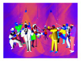 Impressionist Ethnic Big Band Performing on Golden Stage Giclee Print by Images Monsoon