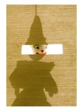 Silhouette of a Sock Puppet Peeking Through a Screen Giclee Print by Images Monsoon
