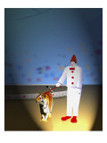 Nick the Clown Led by Tiger Giclee Print by Images Monsoon
