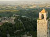 View of the Tuscan Landscape from the Torre Del Mangia in Siena Fotografisk trykk av Annie Griffiths Belt