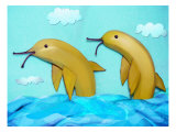 Banana Dolphins Giclee Print by Emiko Aumann