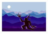 Moon Dancer Paying Homage to the Moon and Earth Giclee Print by Rich LaPenna
